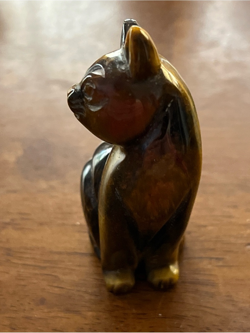 Tiger Eye Cat Figurine Statue Healing Crystal Stone Natural Carved Figurine - Picture 4 of 4